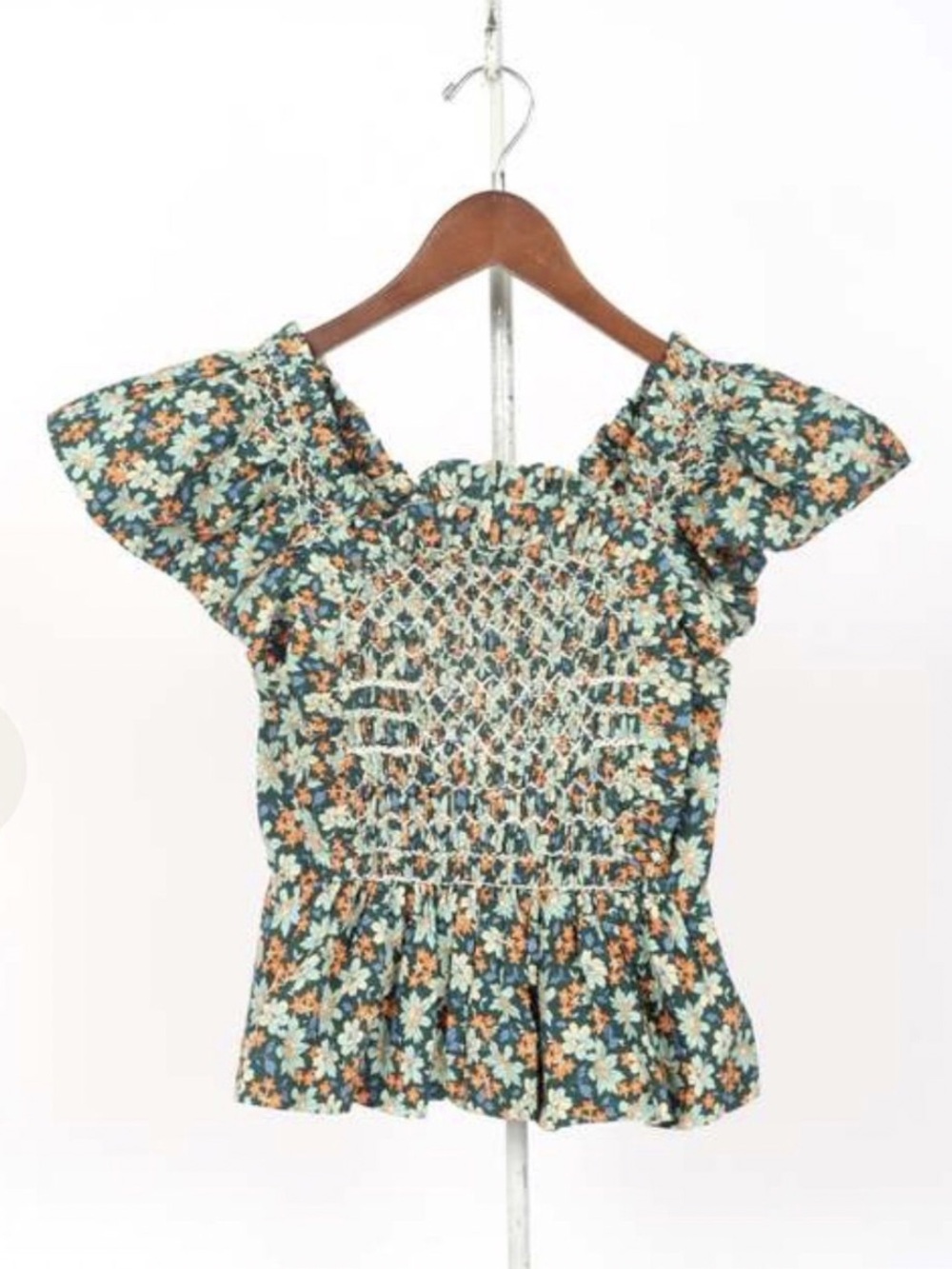 Sea NY Floral Smocked Peplum Top